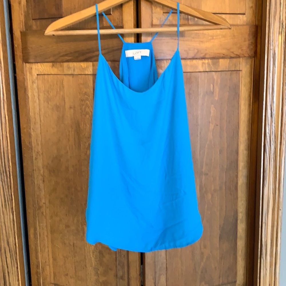 Loft spaghetti strap top.  Blue in color.  XS 100%polyester